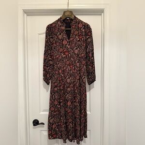 Eliza J Black and Red Floral Long Sleeve Dress